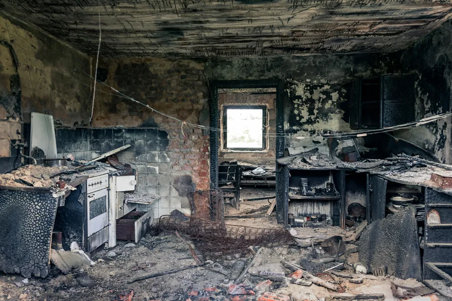 fire damage restoration Nashville Tennessee — smoke and soot damage in residential property